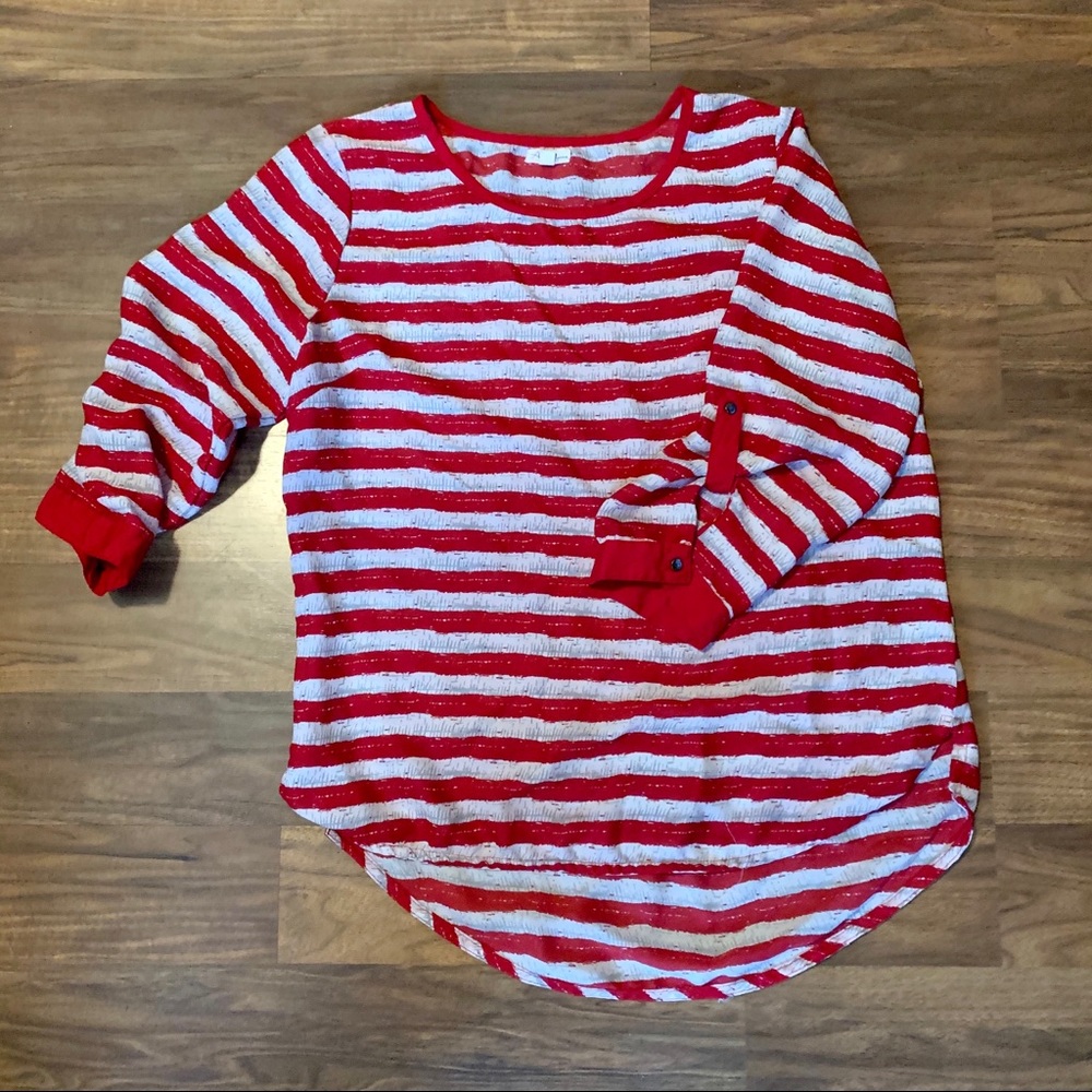 3/4 Sleeved Striped Blouse